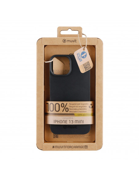 muvit for change funda recycletek compatible con Apple iPhone 13 Mini negra