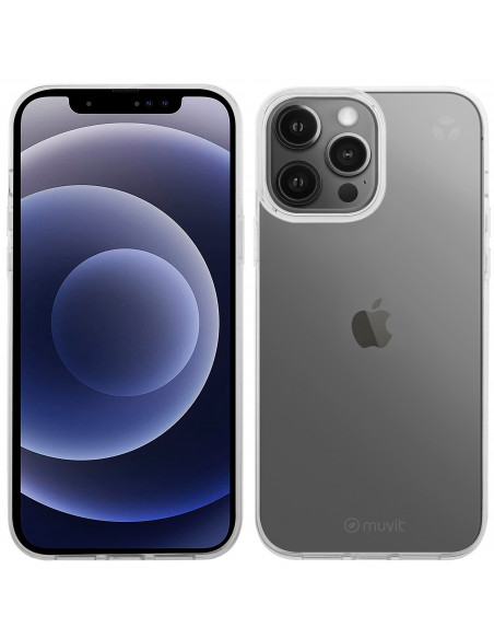 muvit for change funda recycletek compatible con Apple iPhone 13 Pro Max antibacterias transparente