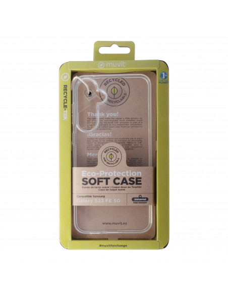 muvit for change funda recycletek compatible con Samsung Galaxy S23 FE 5G transparente
