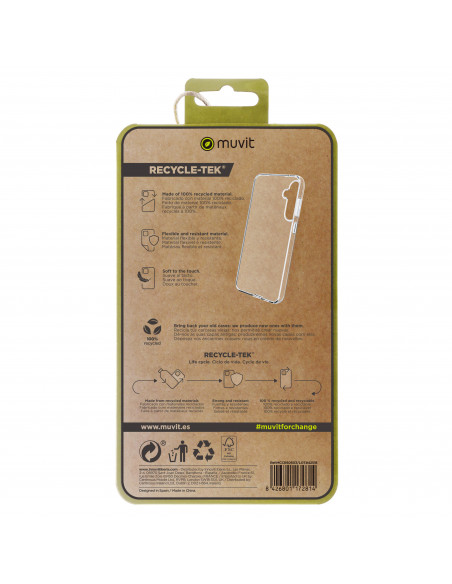 muvit for change funda recycletek compatible con Samsung Galaxy S23 FE 5G transparente