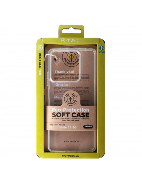 muvit for change funda recycletek compatible con Xiaomi Redmi Note 13 5G transparente