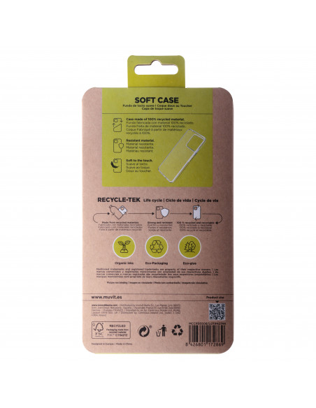 muvit for change funda recycletek compatible con Xiaomi Redmi Note 13 5G transparente