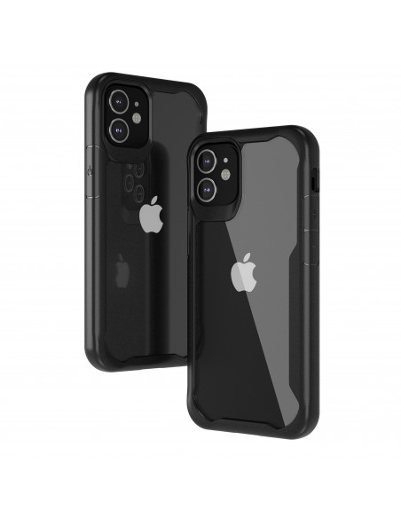 muvit for change funda shockproof 2m compatible con Apple iPhone 12 Mini transparente/negra