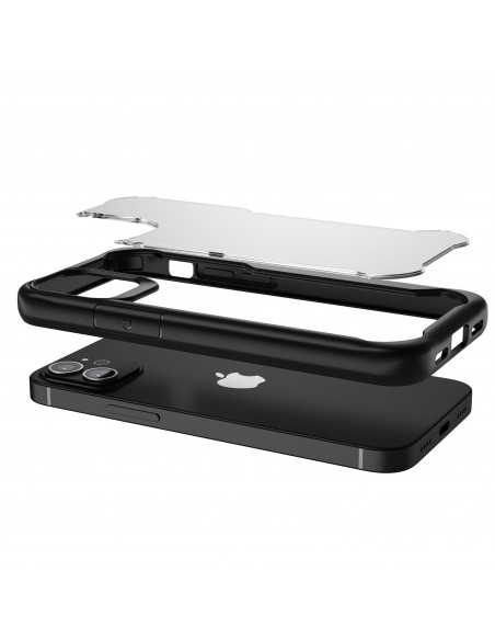 muvit for change funda shockproof 2m compatible con Apple iPhone 12 Mini transparente/negra