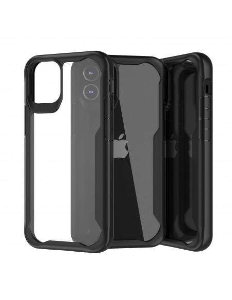 muvit for change funda shockproof 2m compatible con Apple iPhone 12 Mini transparente/negra