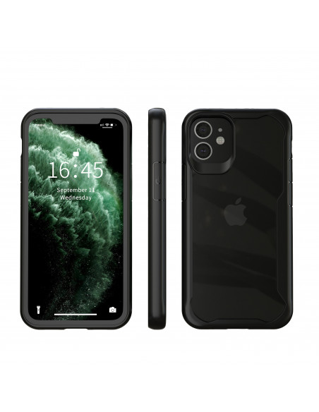 muvit for change funda shockproof 2m compatible con Apple iPhone 12 Mini transparente/negra