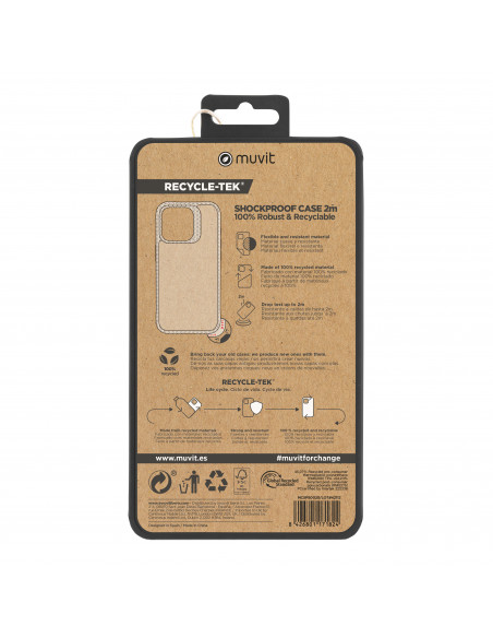 muvit for change funda shockproof 2m compatible con Apple iPhone 15 transparente