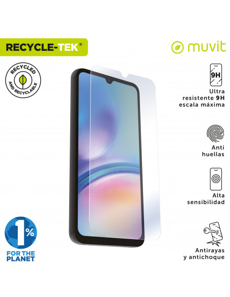muvit for change protector pantalla recycletek compatible con Samsung Galaxy A05S vidrio templado plano