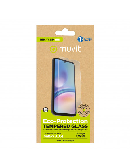muvit for change protector pantalla recycletek compatible con Samsung Galaxy A05S vidrio templado plano