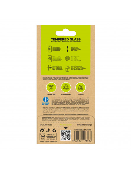 muvit for change protector pantalla recycletek compatible con Samsung Galaxy A05S vidrio templado plano