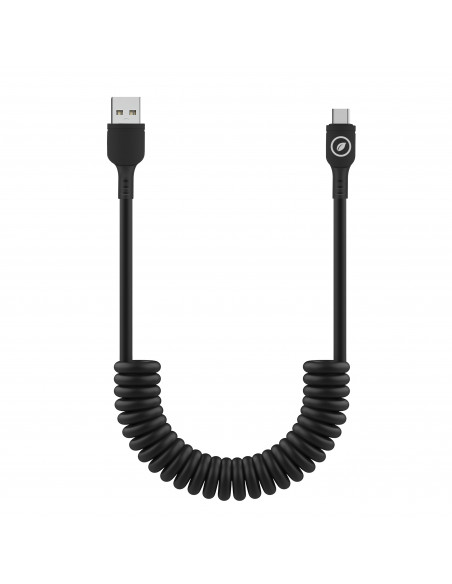 muvit for change cable rizado Tipo A a Tipo C 3A 60w 1,2m negro