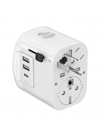 muvit for change Adaptador Universal de viaje 2 USB-A + USB-C 15W