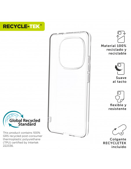 muvit for change funda recycletek compatible con Xiaomi Redmi Note 14 Pro 5G transparente