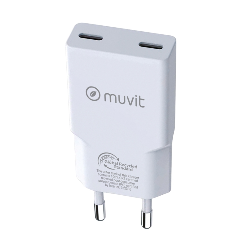 muvit for change cargador de pared Slim 2 Tipo C PD 30W blanco
