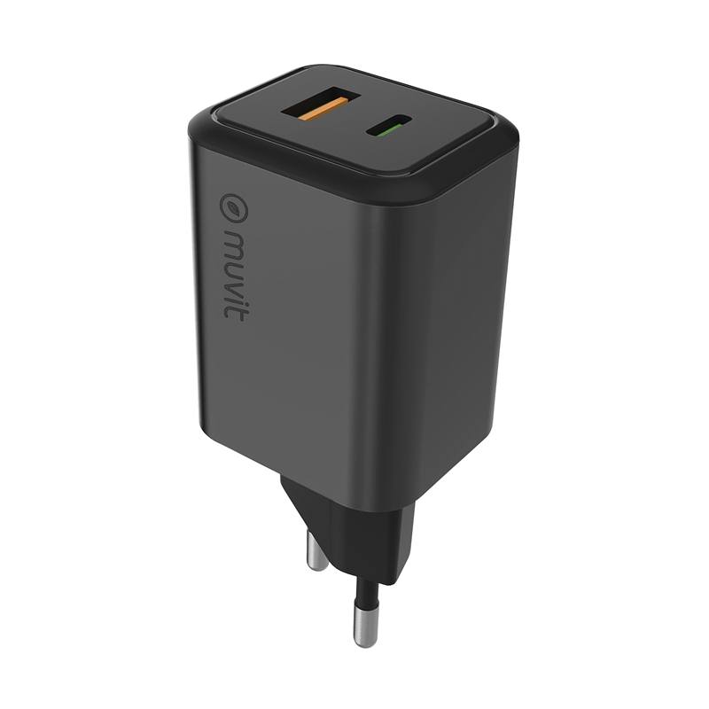 muvit for change cargador de pared USB + Tipo C PD45W aluminio