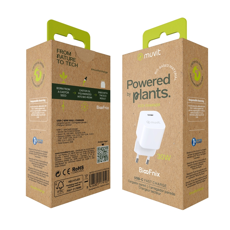 muvit for change cargador de pared Tipo C PD30W BiooFnix