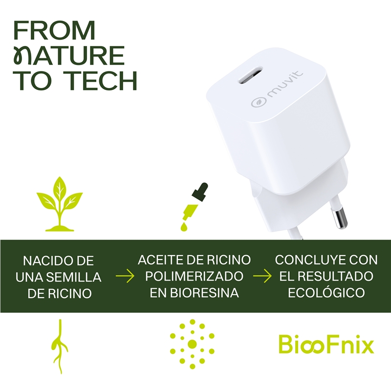 muvit for change cargador de pared Tipo C PD25W BiooFnix