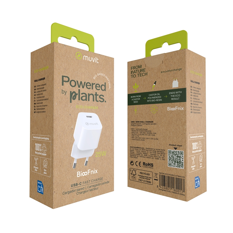 muvit for change cargador de pared Tipo C PD25W BiooFnix