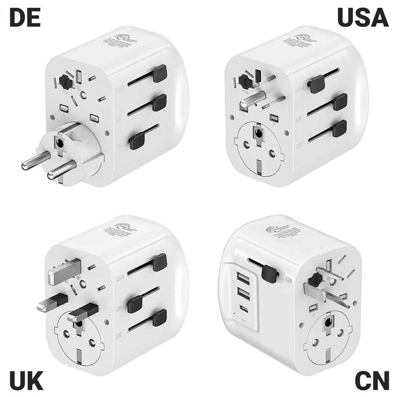 muvit for change adaptador Universal de viaje 2 USB-A + USB-C 15W