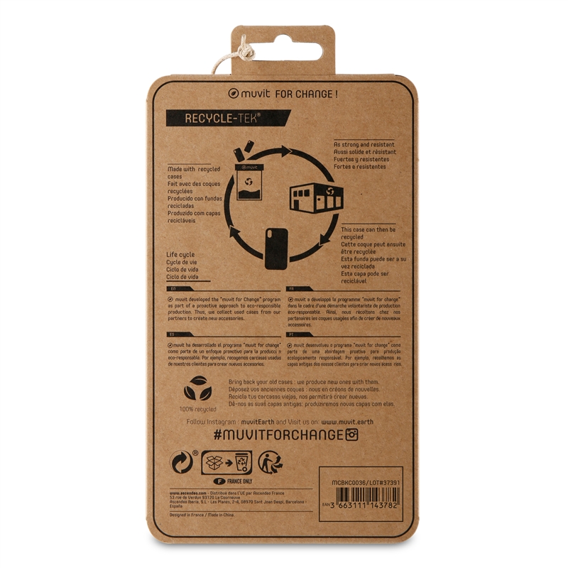 muvit for change carcasa compatible con Apple iPhone SE/8/7/6S/6 transparente