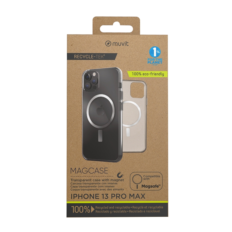 muvit for change funda Magsafe compatible con Apple iPhone 13 Pro Max transparente