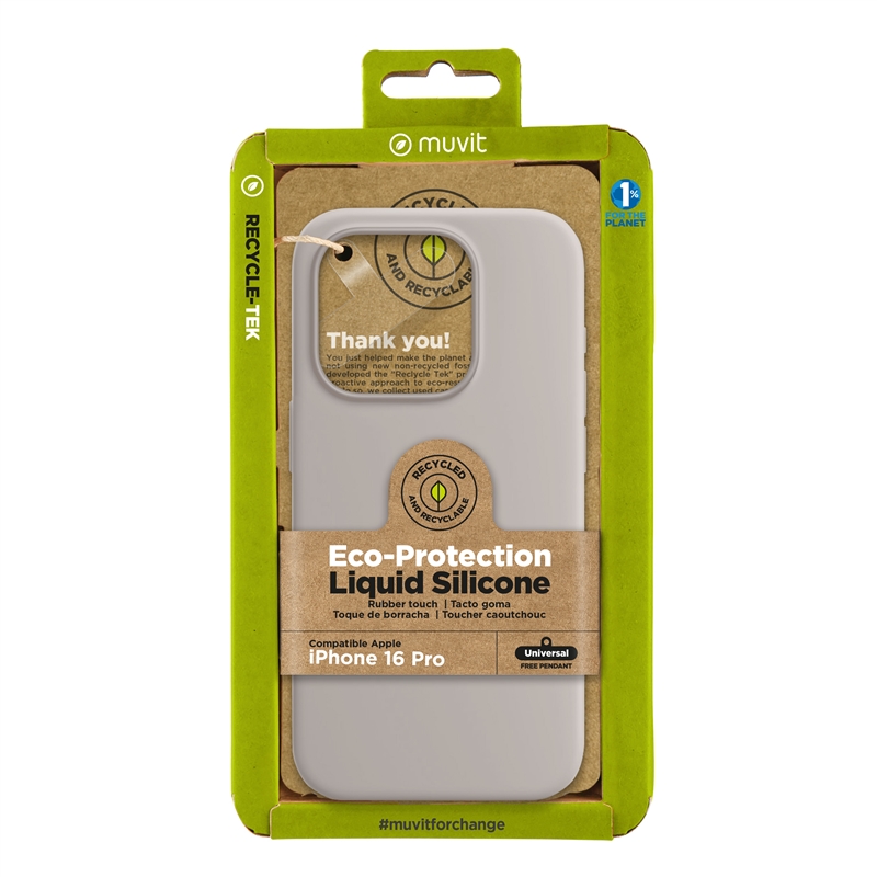 muvit for change funda Liquid Silicone compatible con Apple iPhone 16 Pro nude