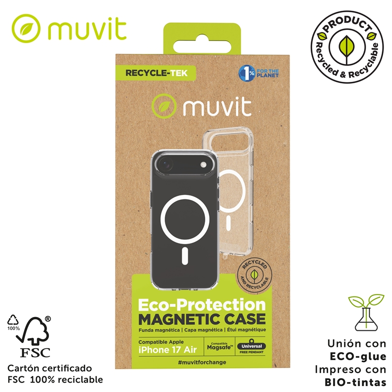 muvit for change funda Magsafe compatible con Apple iPhone Air transparente