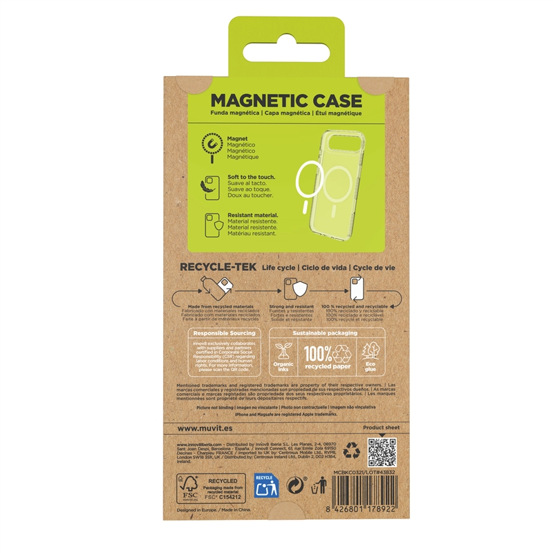 muvit for change funda Magsafe compatible con Apple iPhone Air transparente