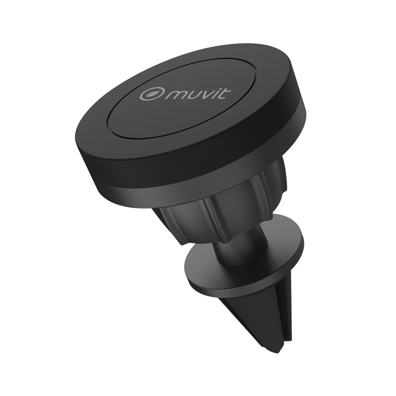 muvit for change soporte coche universal salida aire rotativo magnético negro (pinza rejilla)
