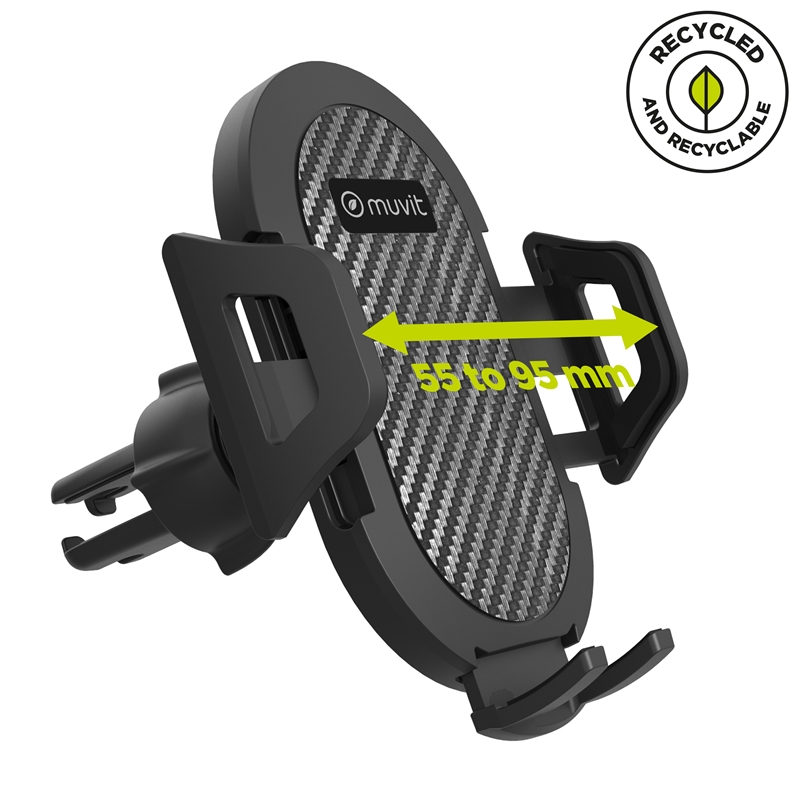 muvit for change soporte coche universal salida de aire hasta 7"ó 9,5cm de ancho negro (Pinza rejilla)