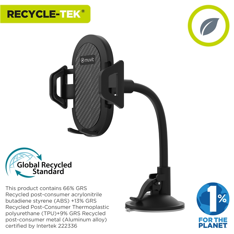 muvit for change soporte coche universal ventosa hasta 7"negro