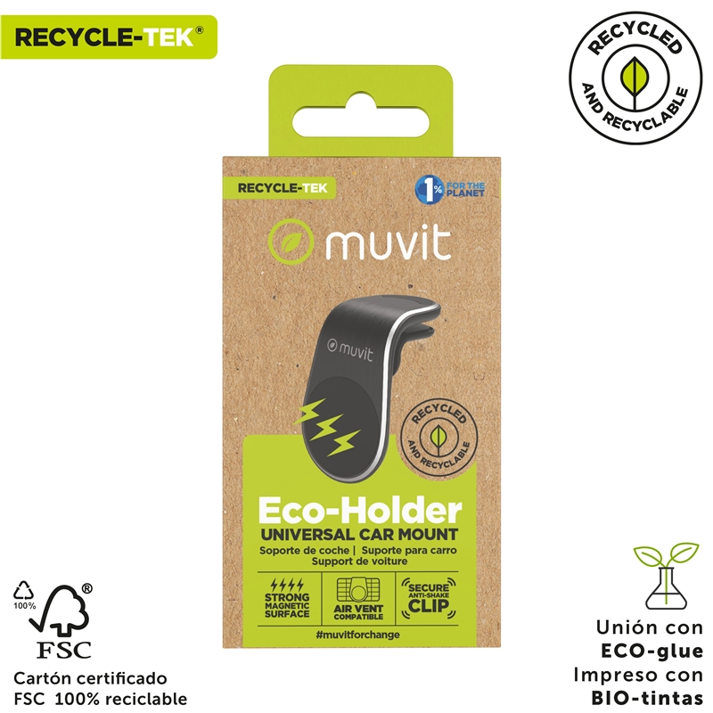 muvit for change soporte coche universal salida aire magnético negro