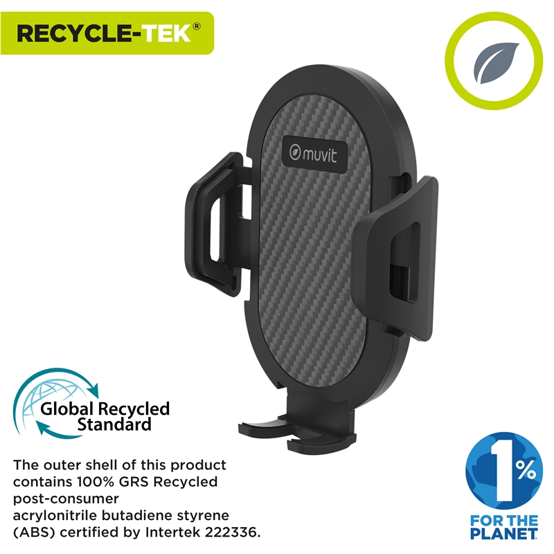 muvit for change soporte coche universal salida aire hasta 7" ó 9.5cm ancho negro, sujeción rejilla 2 ganchos + pinza