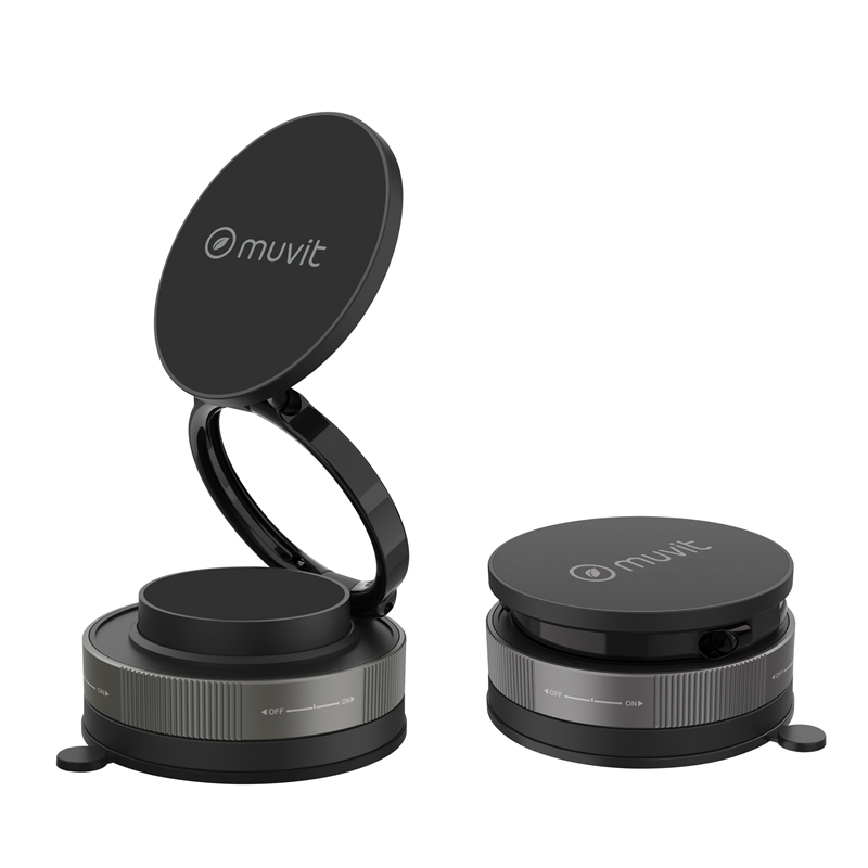 muvit for change soporte coche y sobremesa plegable universal magnético con ventosa negro