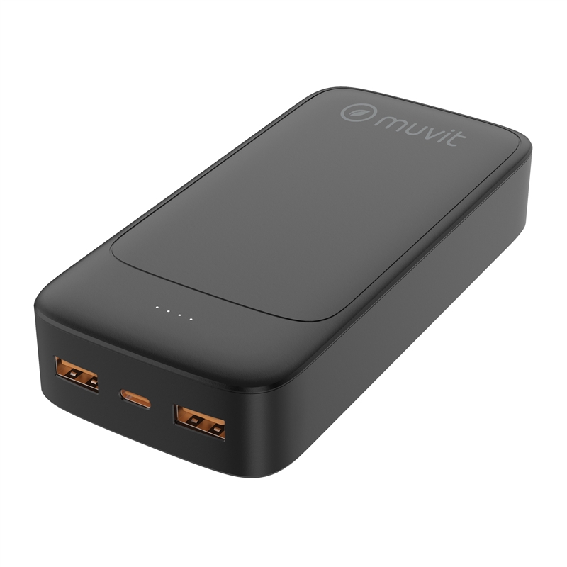 muvit for change power bank 20000mAh 2 USB + Tipo C PD20W negro