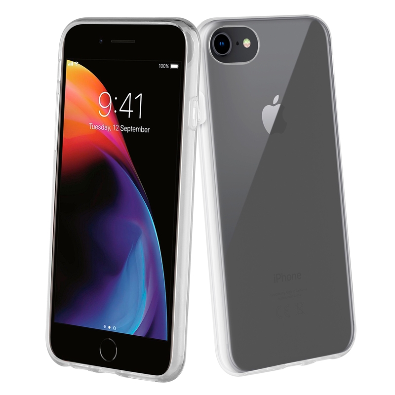 muvit for change funda antibacteriana compatible con Apple iPhone SE/8/7 transparente
