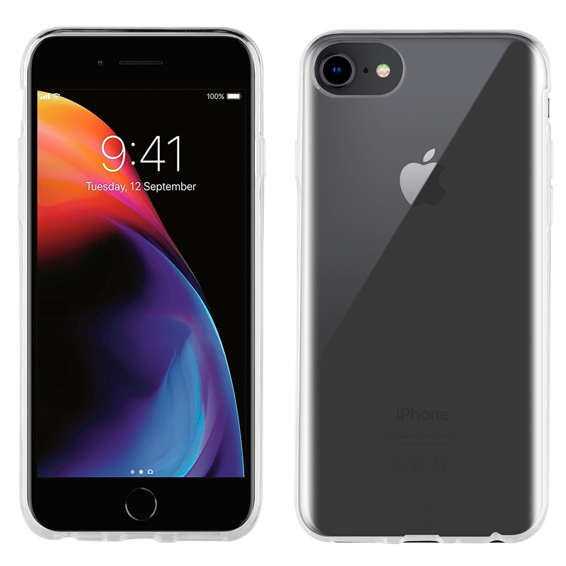muvit for change funda antibacteriana compatible con Apple iPhone SE/8/7 transparente