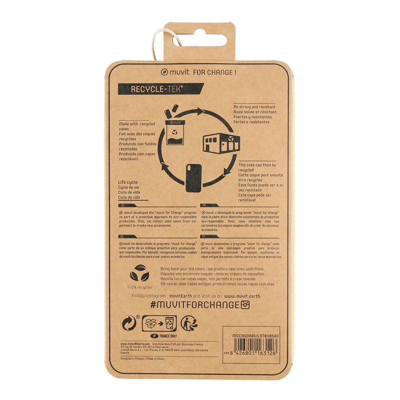 muvit for change funda compatible con Apple iPhone 12 Pro Max transparente