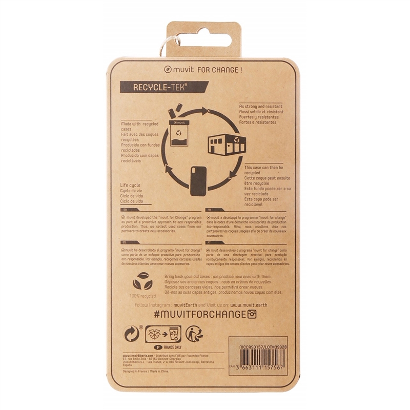 muvit for change funda compatible con Apple iPhone 13 Mini transparente