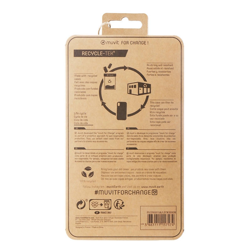 muvit for change funda compatible con Apple iPhone 13 transparente