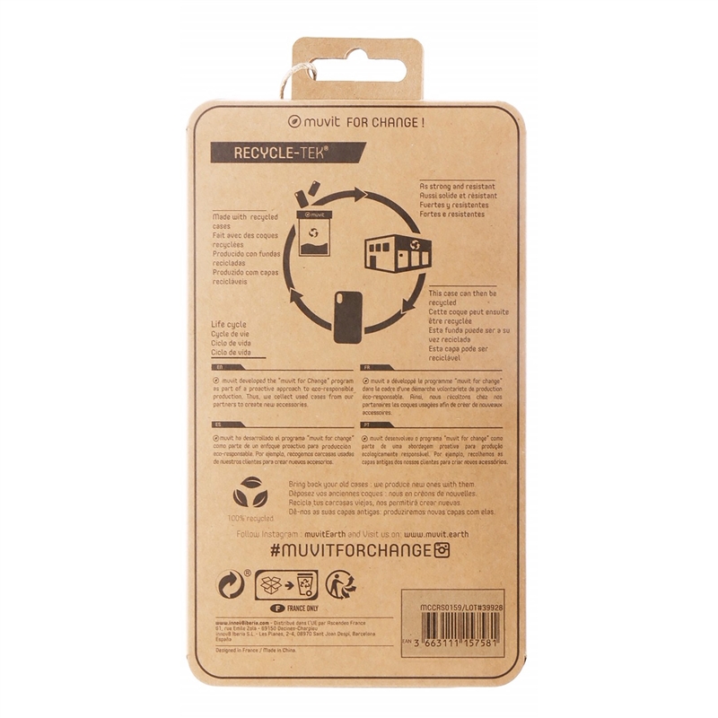 muvit for change funda compatible con Apple iPhone 13 Pro transparente