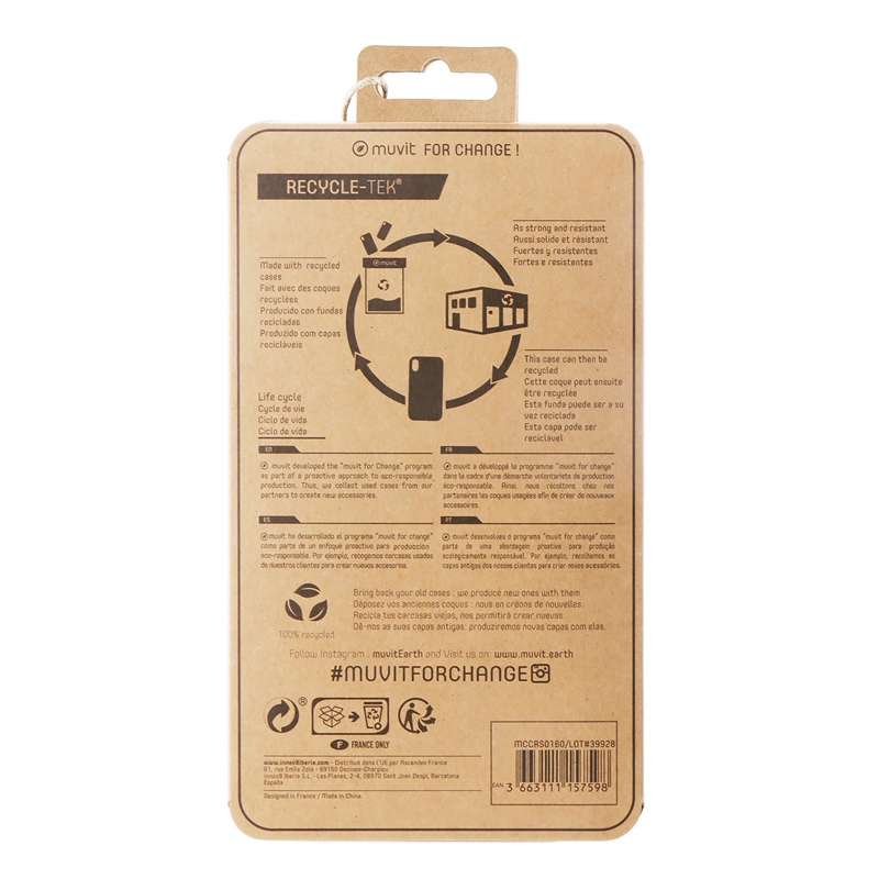 muvit for change funda compatible con Apple iPhone 13 Pro Max transparente