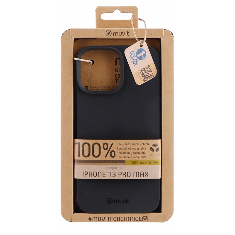 muvit for change funda compatible con Apple iPhone 13 Pro Max negra