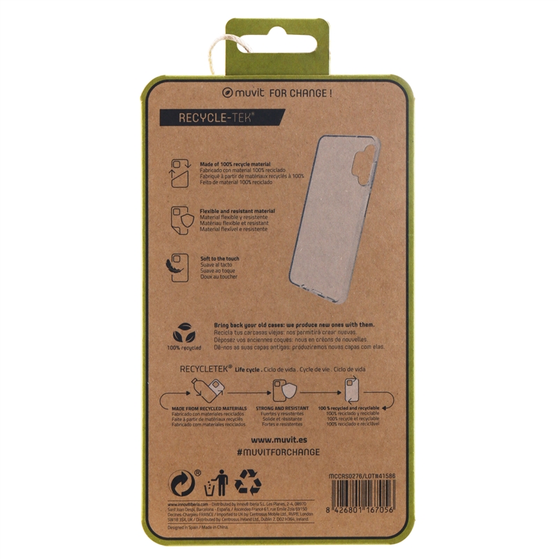 muvit for change funda compatible con Samsung Galaxy A13 4G transparente