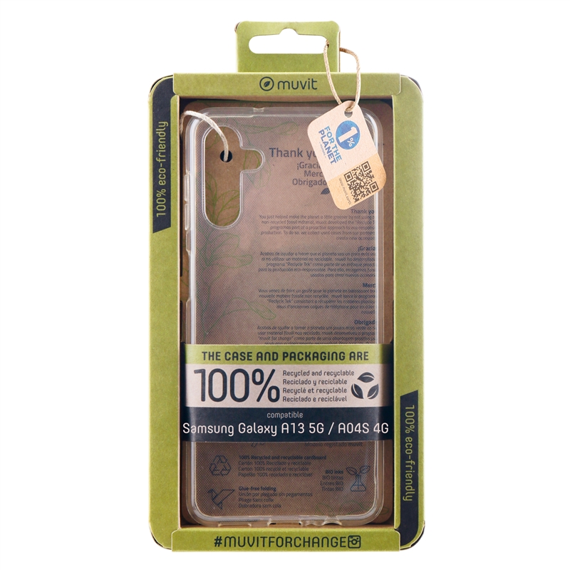 muvit for change funda compatible con Samsung Galaxy A04S 4G/A13 5G transparente