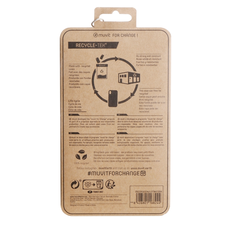 muvit for change funda compatible con Apple iPhone 14 transparente