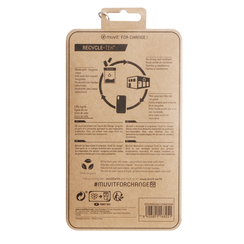 muvit for change funda compatible con Apple iPhone 14 Pro transparente