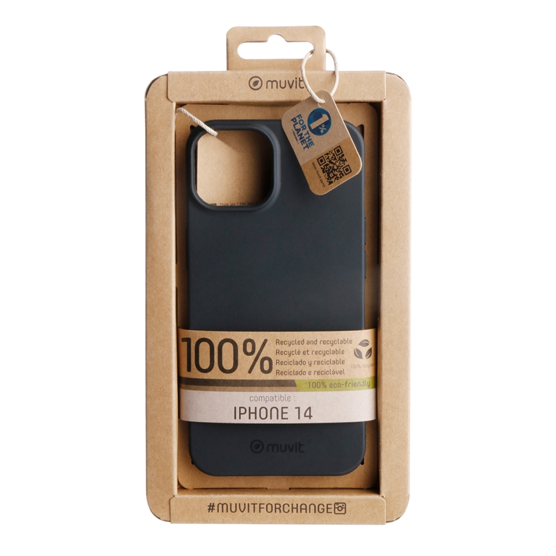muvit for change funda compatible con Apple iPhone 14 negra