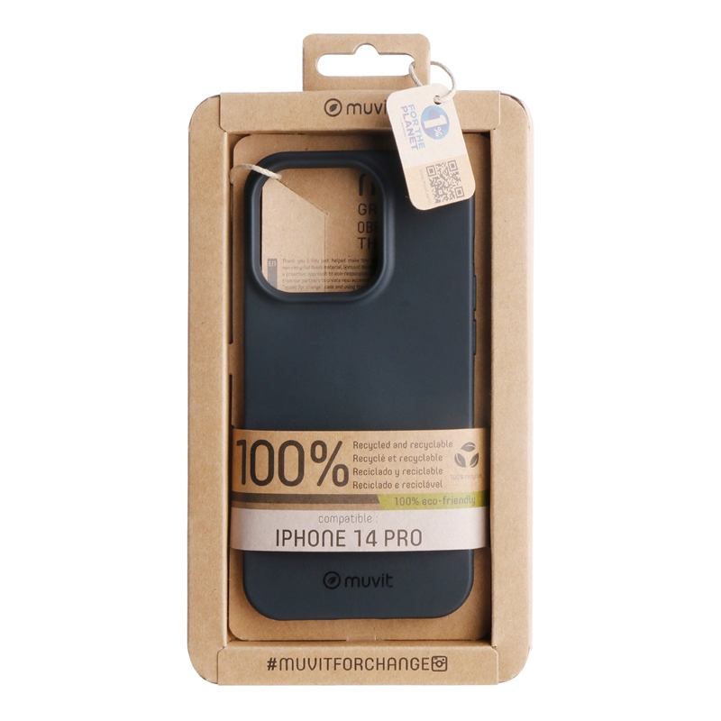 muvit for change funda compatible con Apple iPhone 14 Pro negra
