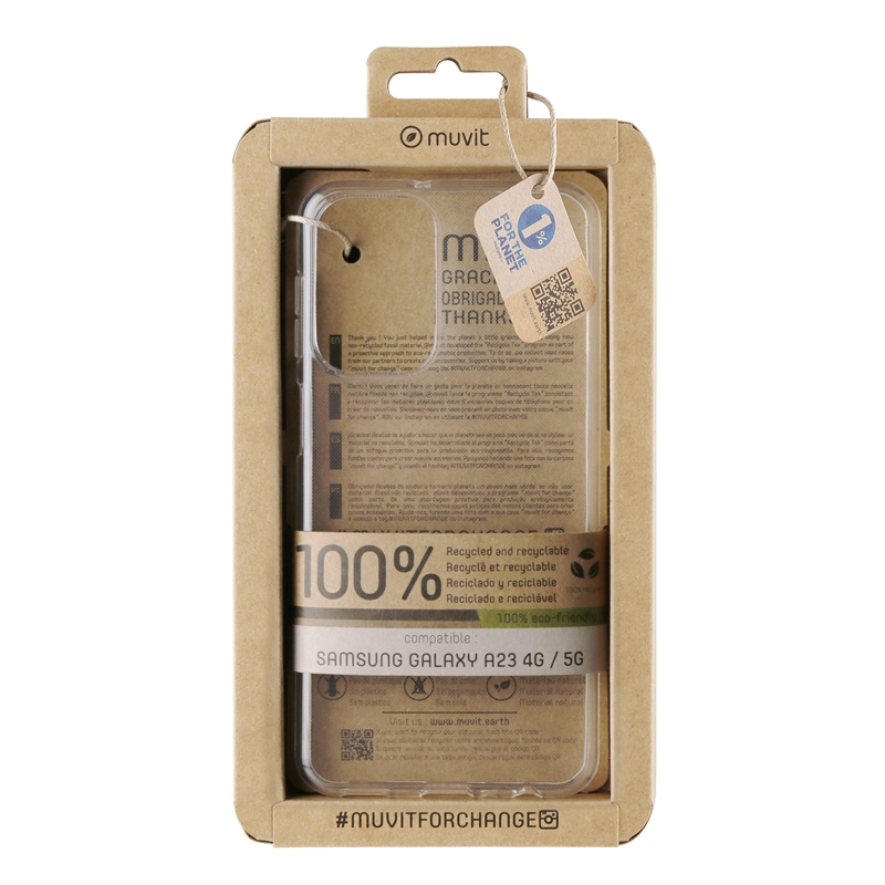 muvit for change funda compatible con Samsung Galaxy A23 5G/4G transparente